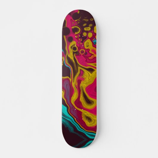 Roze blauwe gele Abstracte acrylvezel Persoonlijk Skateboard (Voorkant)