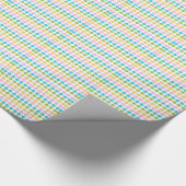 Roze, blauwe, gele accessoires trendy knoppatroon cadeaupapier (Hoek)