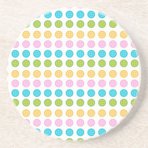 Roze, blauwe, gele accessoires trendy knoppatroon zandsteen onderzetter