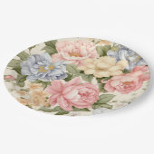 Roze Blauwe Gele Bloemen Papieren Bord (Gekanteld)