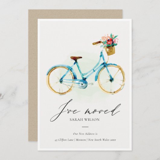 Roze, blauwe, gele flessencyclus Ik heb Kaart verp (Voorkant / Achterkant)