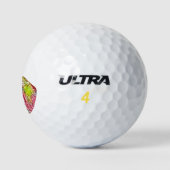 Roze blauwe gele Gorilla-schilderijen Golfballen (Logo)