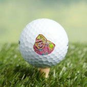 Roze blauwe gele Gorilla-schilderijen Golfballen (Insitu Shirt)