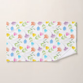 Roze, blauwe, gele pruimelpatroon bad handdoek (Handdoek)