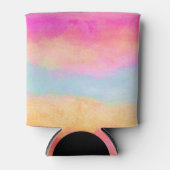 Roze blauwe gele regenboog Abstracte strepen Blikjeskoeler (Voorkant)