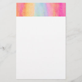Roze blauwe gele regenboog Abstracte strepen Briefpapier