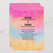 Roze blauwe gele regenboog Abstracte strepen bruil Kaart (Voorkant / Achterkant)