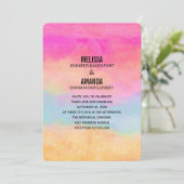 Roze blauwe gele regenboog Abstracte strepen bruil Kaart (Staand voorkant)