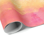 Roze blauwe gele regenboog Abstracte strepen Cadeaupapier (Rol Hoek)