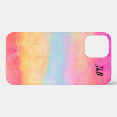 Roze blauwe gele regenboog Abstracte strepen Case-Mate iPhone Case (Achterkant (horizontaal))