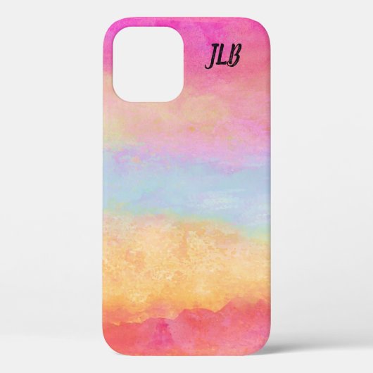 Roze blauwe gele regenboog Abstracte strepen Case-Mate iPhone Case (Achterkant)
