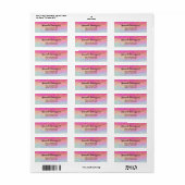 Roze blauwe gele regenboog Abstracte strepen Etiket (Full Sheet)