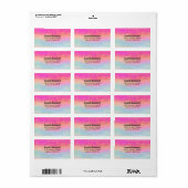 Roze blauwe gele regenboog Abstracte strepen Etiket (Full Sheet)