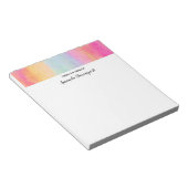 Roze blauwe gele regenboog Abstracte strepen Notitieblok (Schuin)