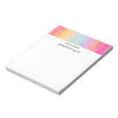 Roze blauwe gele regenboog Abstracte strepen Notitieblok (Linkerzijde)