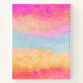 Roze blauwe gele regenboog Abstracte strepen Notitieboek (Achterkant)