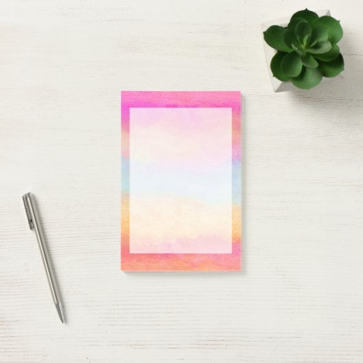 Roze blauwe gele regenboog Abstracte strepen Post-it® Notes (Kantoor)