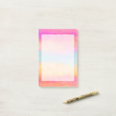 Roze blauwe gele regenboog Abstracte strepen Post-it® Notes (Op bureau)
