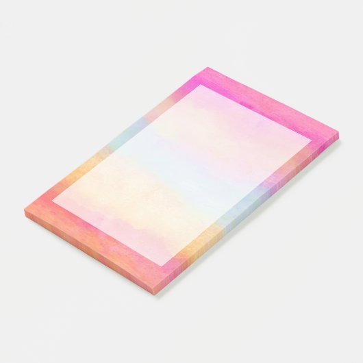 Roze blauwe gele regenboog Abstracte strepen Post-it® Notes (Schuin)