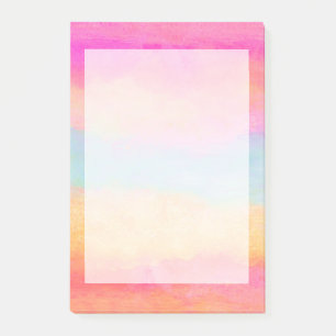 Roze blauwe gele regenboog Abstracte strepen Post-it® Notes