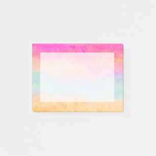 Roze blauwe gele regenboog Abstracte strepen Post-it® Notes