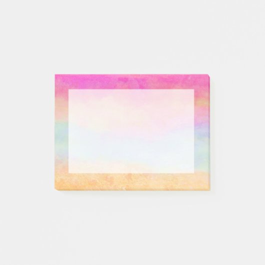 Roze blauwe gele regenboog Abstracte strepen Post-it® Notes (Voorkant)