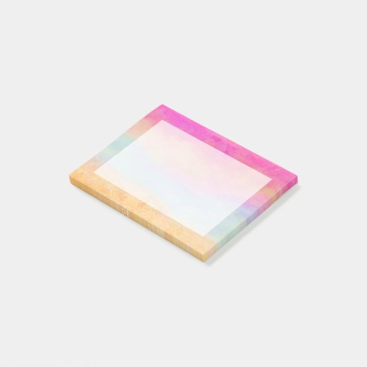 Roze blauwe gele regenboog Abstracte strepen Post-it® Notes (Schuin)