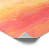 Roze blauwe gele regenboog Abstracte strepen Poster (Hoek)