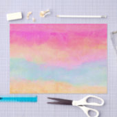 Roze blauwe gele regenboog Abstracte strepen Tissuepapier (Craft)