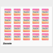 Roze blauwe gele regenboog Abstracte strepen Vierkante Sticker (Vel)