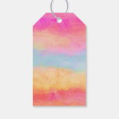 Roze blauwe gele regenboog Abstracte stripes Birth Cadeaulabel (Achterkant)