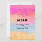 Roze blauwe gele regenboog Abstracte stripes Birth Kaart (Voorkant)