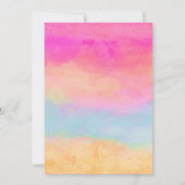 Roze blauwe gele regenboog Abstracte stripes Birth Kaart (Achterkant)