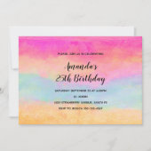 Roze blauwe gele regenboog Abstracte stripes Birth Kaart (Voorkant)