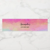 Roze blauwe gele regenboogstripes Birthday Waterfles Etiket (Enkel label)