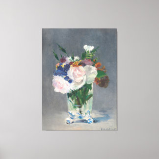 roze blauwe gele ventilator in vet canvas afdruk