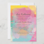 Roze blauwe gele Waterverf fototrunk Kaart (Achterkant)