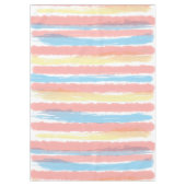 Roze blauwe gele Waterverf Stripes 60 x 84 inch Tafelkleed (Voorkant)
