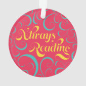 Roze Blauwe Gele Zwempen lezen altijd koekjes Ornament (achterkant)