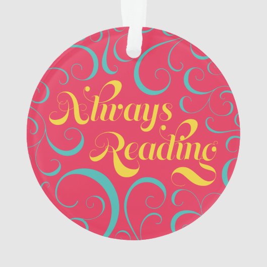 Roze Blauwe Gele Zwempen lezen altijd koekjes Ornament (achterkant)