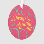 Roze Blauwe Gele Zwempen lezen altijd koekjes Ornament (voorkant)