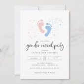 Roze & Blauwe Genderuitnodiging openbaar maken Kaart (Voorkant)