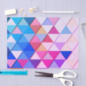 Roze & blauwe geometrische driehoek tissuepapier (Craft)