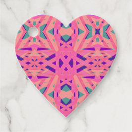 Roze blauwe geometrische kunst Deco Fun Valentijn  Bedankjes Labels