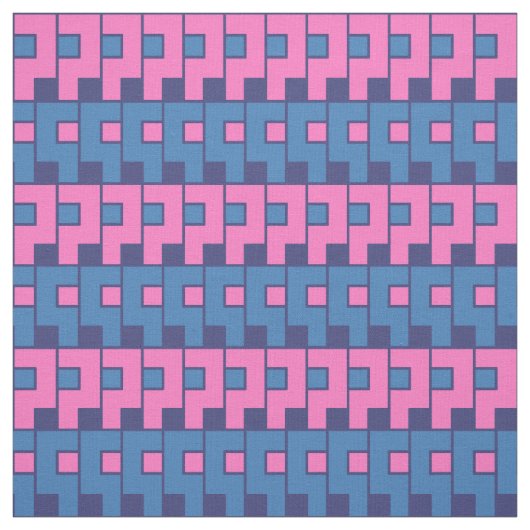 Roze blauwe geometrische stof (Swatch)