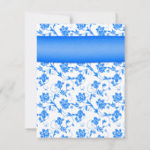 Roze blauwe Gerbera Daisy Bridal Shower Kaart (Achterkant)