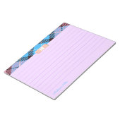 Roze Blauwe Geruite Aangepaste Monogram Bright Lil Notitieblok (Schuin)