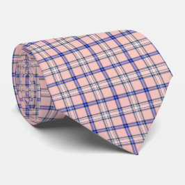 Roze Blauwe Geruite Klassieke Patroon Retro Nekdas Stropdas