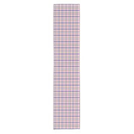 Roze Blauwe Geruite Klassieke Patroon Retro Tafel  Korte Tafelloper