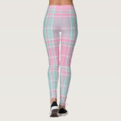 Roze & Blauwe Geruite Patroon Leggings (Achterkant)